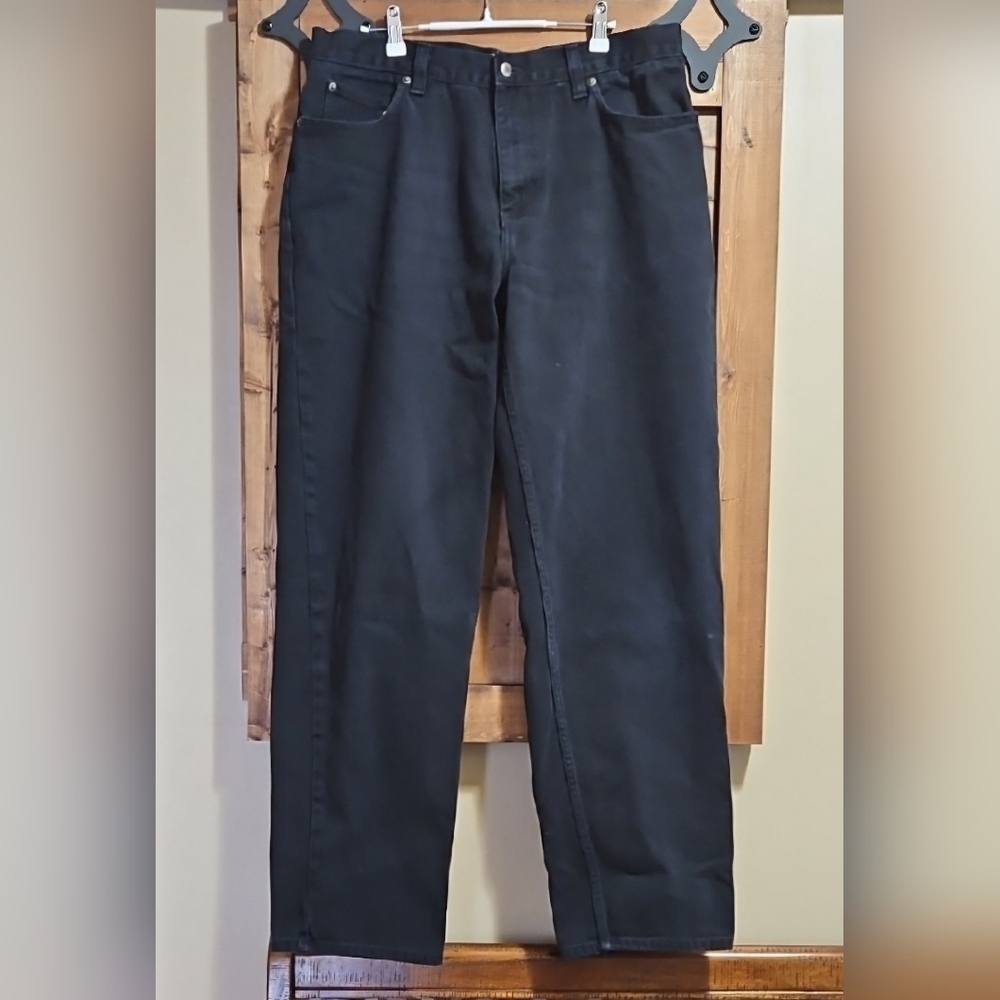 WindRiver Black Heavy Cotton Straight Leg Mens Jeans 35x33